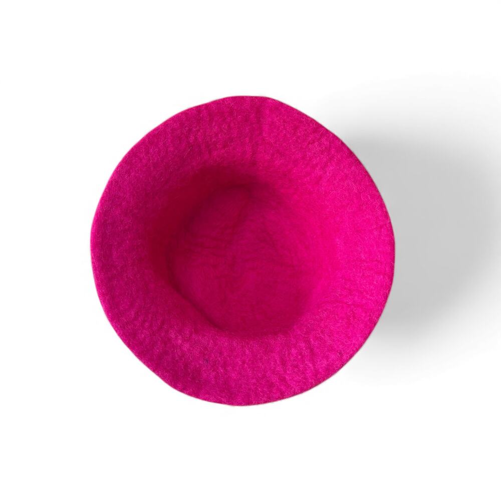 Vintage Bright Pink Felted Strawberry Hat - Picture 2 of 4